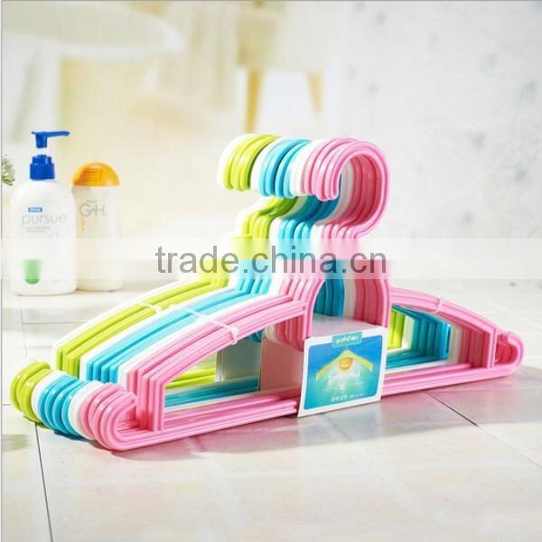 6pcs pink&white plastic hanger/manufacturer OEM 6pcs two color plastic hanger in factory price