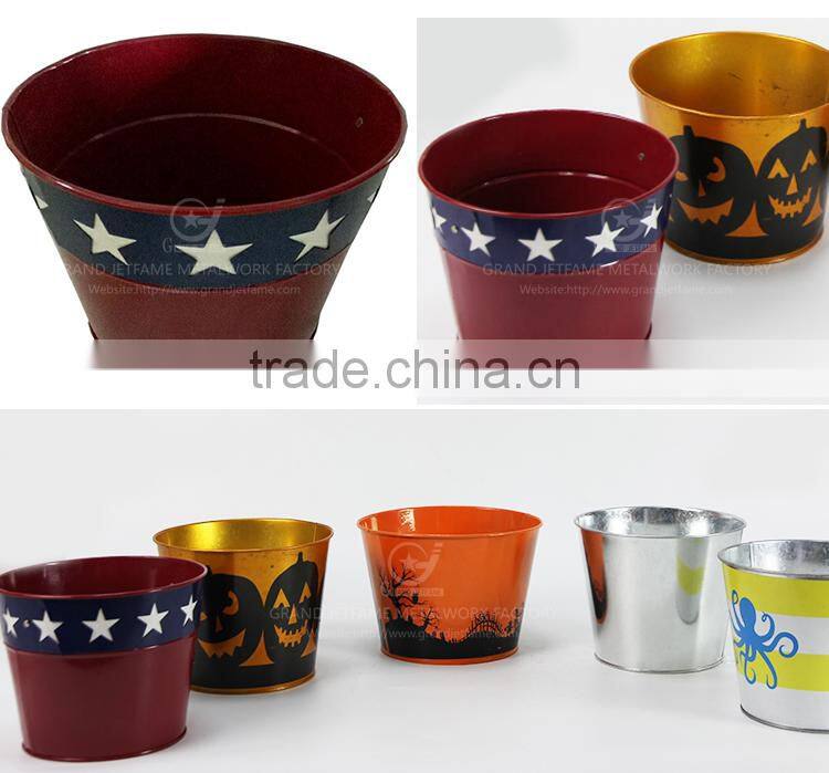 Galvanized and iron garden plants for pots outdoor metal planters