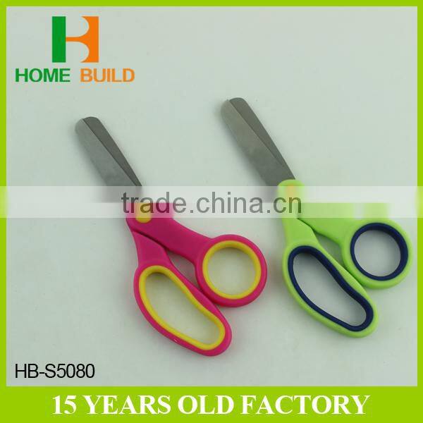 Factory price HB-S5080 5" big satin polished blades PP TPR handle children scissors