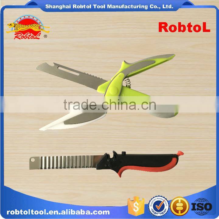 7in 1 Kitchen Clever Scissors Shears Multi Scissors Multi Function Cutter Food Choppers Smart Knife Board Vegetable Slicer