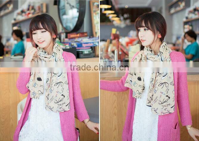2015 New Faashion Brand Foulard Chiffon Shawl Silk Scarf Women Scarves