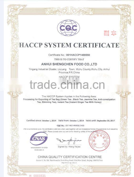 2017 Chinese FDA Approved Customized Re-Sealable Zipper Aluminium Organic Green Tea Bag