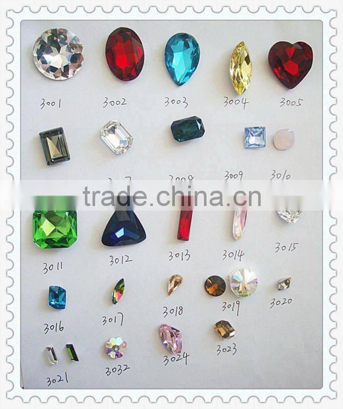 crystal round flat back button