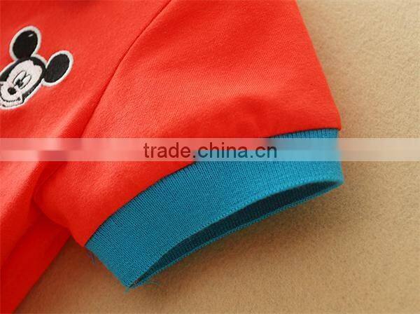 2016 cute printing Mickey color combination short sleeve dry fit for boy polo shirt custom
