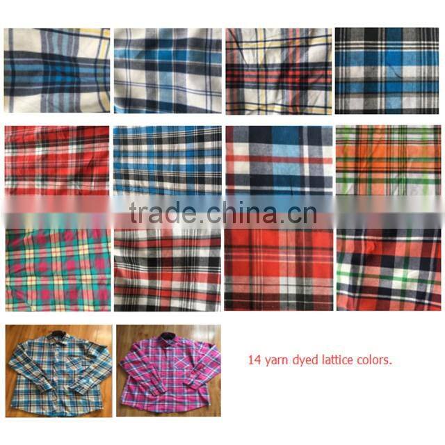 Stock Mens Checkered Yarn Dyed Dress Shirts