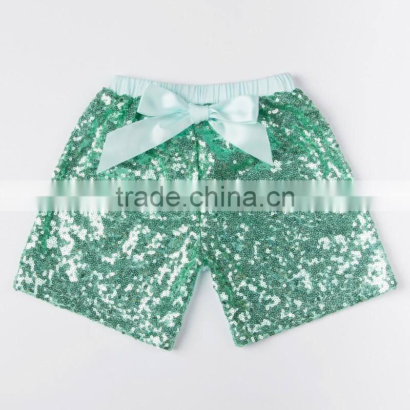 Wholesale Plain Baby Clothing Summer Girls Hot Shorts Elastic Waist Baby Sequin Shorts
