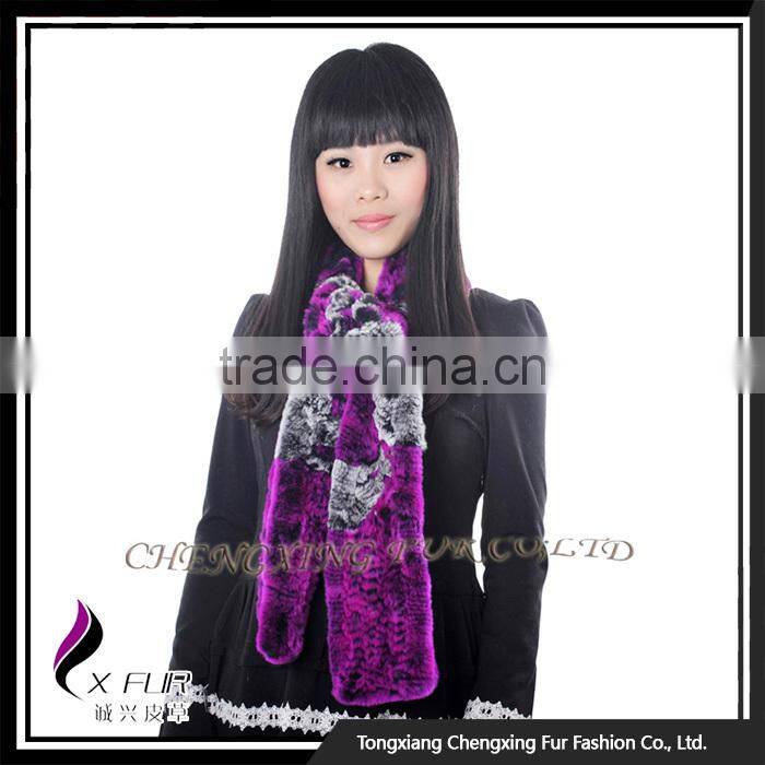 CX-S-164E China Suppliers Wholesale In Stock Rex Rabbit Fur Sexy Lady Fur Scarf