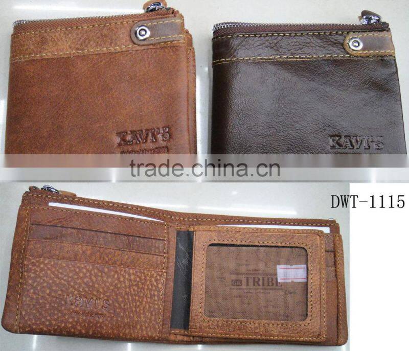 Fashion Golden supplier latest man real leather fold wallet