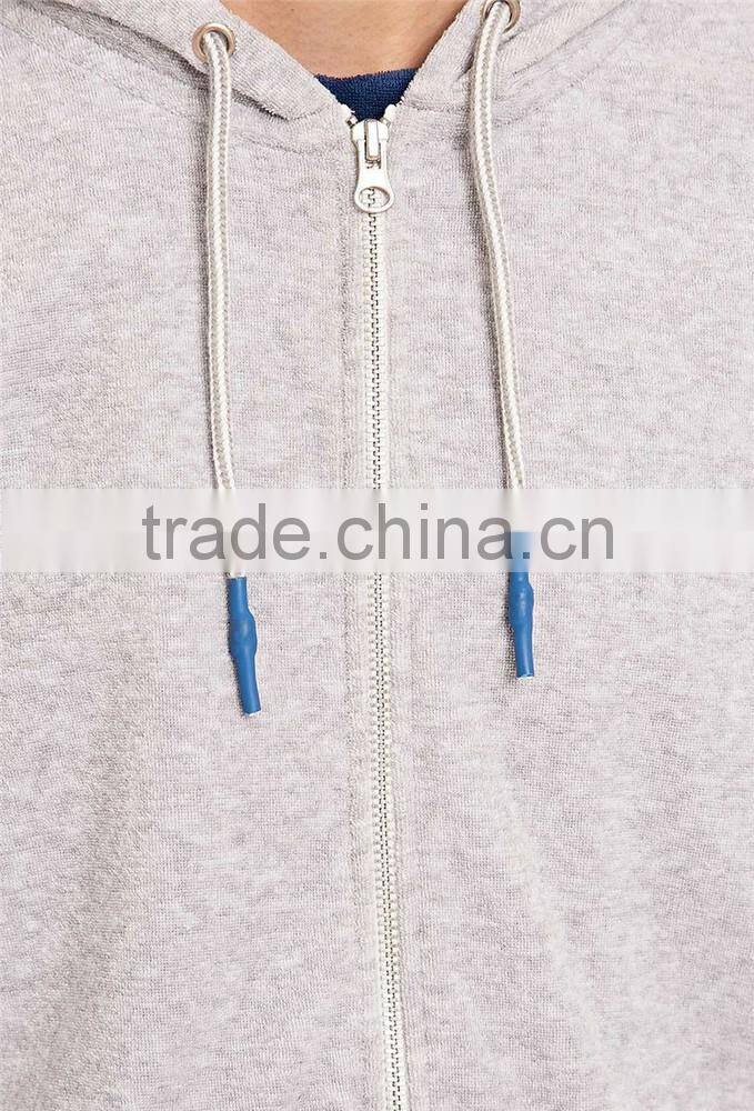 Thin hoodie with string blank pullover grey wholesale plain zip hoodies
