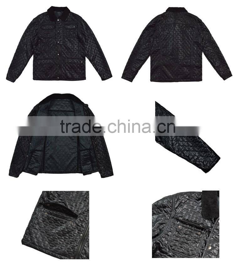Chinese style black men's leather jacket