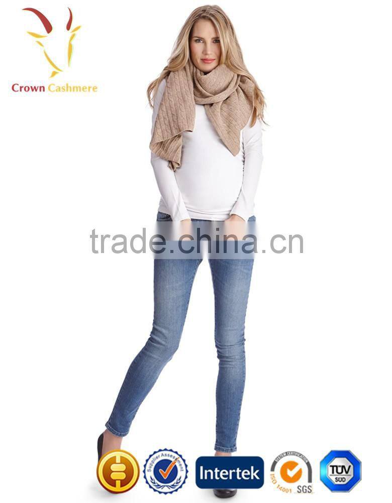 Winter Fashion Women Cashmere Knitted Cable Poncho
