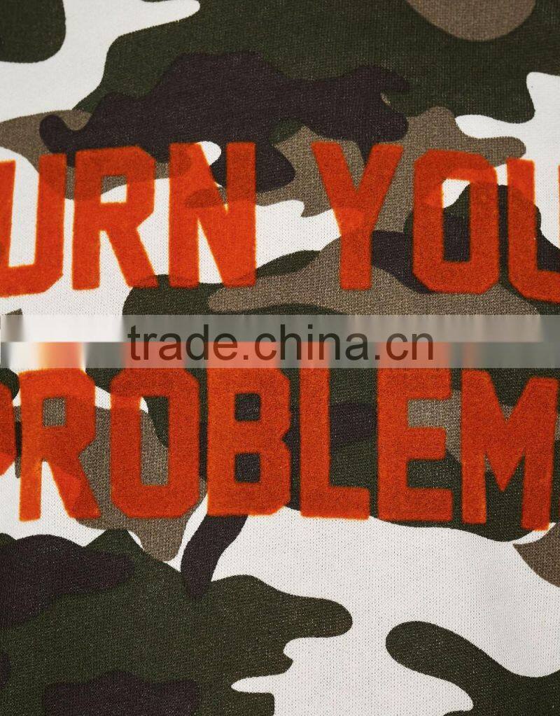 Wholesale fashion crewneck camo men sweatshirt no hood