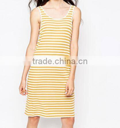 Hot saleas! fit stripe t-shirt dress women /Stripe Oversize Jersey Tank Dress