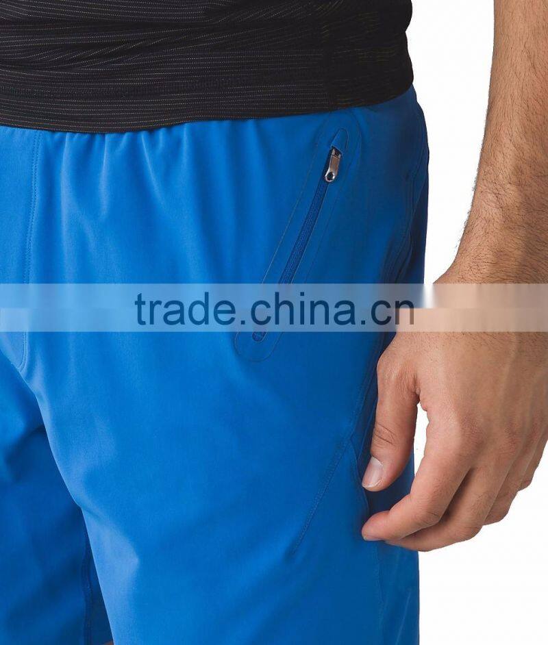 Back zip pocket quick dry man running shorts