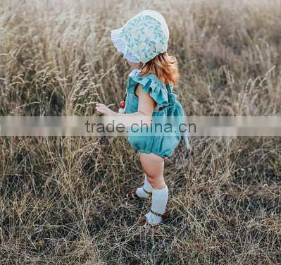 Baby Boutique Wholesale Baby Wear Clothes Best Quality Linen Fabric Baby Romper