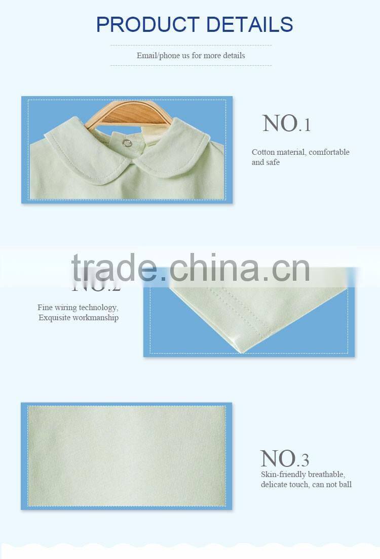 Summer and autumn green branded lotus leaf collar baby shirt