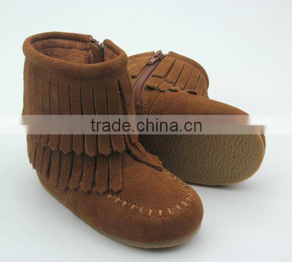 baby moccasins winter snow long tassel kids boots wholesale