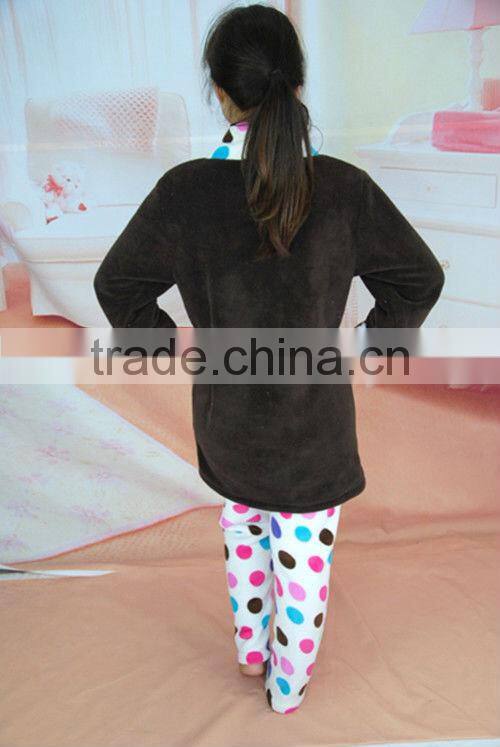 Wholesale Coral Fleece Fabric Girl In Pajamas Kimono Bathrobe