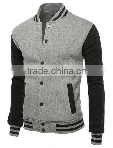 Custom Men's Cotton Hoodie Baseball Varsity Jacket in different colors