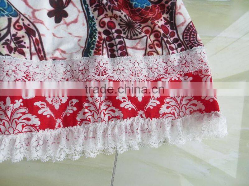 2015 children spring fall clothing stripe long sleeves cotton tops and elephant print skirt baby girls party dress YW-032