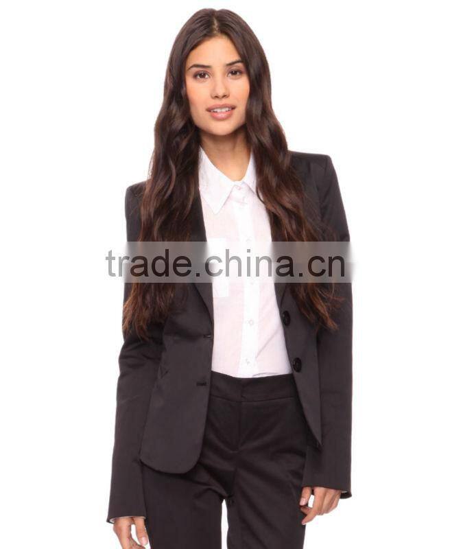Woven Cotton Blend Blazer