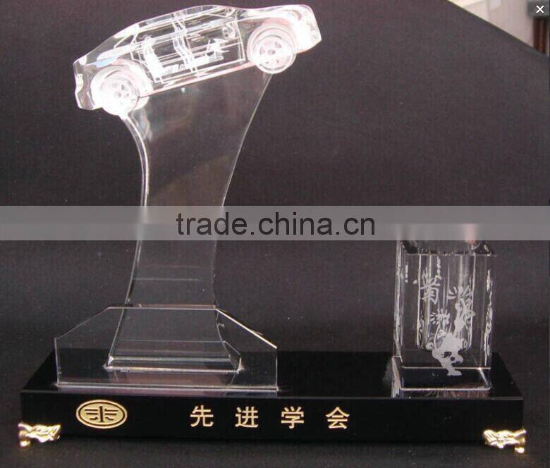 Clear Glass Crystal Tank Model for Governmant Souvenirs