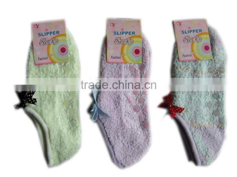 fuzzy microfiber warm socks, anti-sip Women thermal microfiber cozy socks