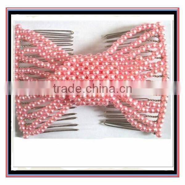 Wholesale Fashion Brown Elastic Wooden Beaded Magic Comb Jewelry