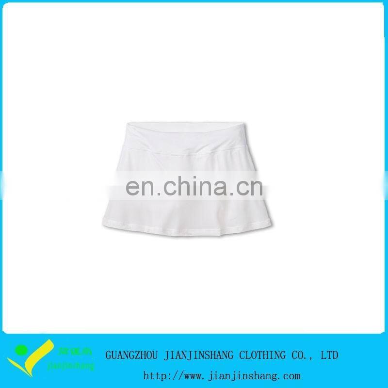 White Color Sexy 100% Polyester Striped Basic Style Sports Skorts