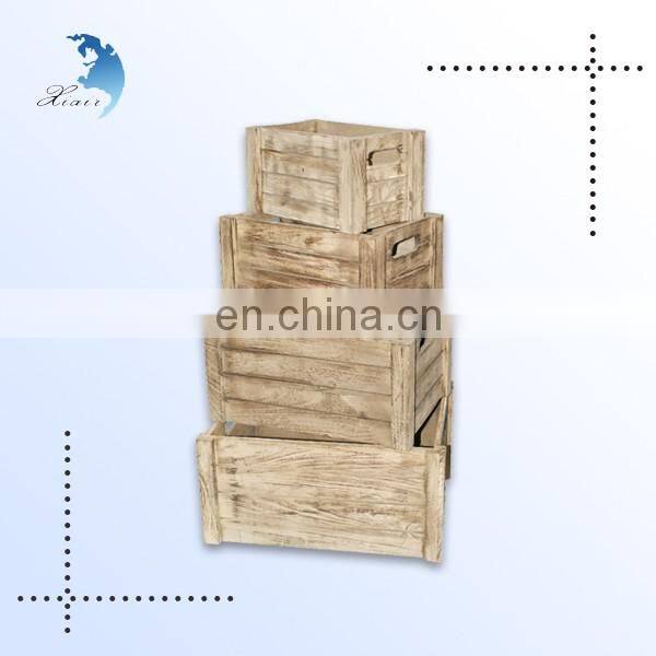 Custom design large various colour fancy square shape fumigated wooden crate