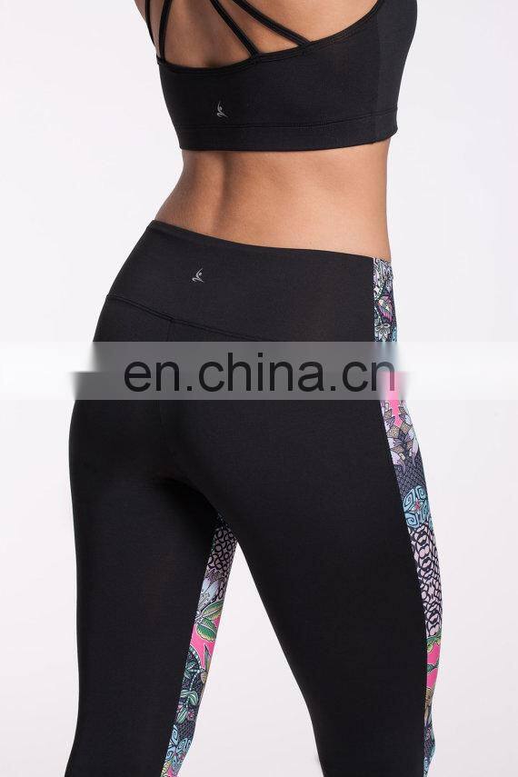 Full sublimation womens elastic fitness running sport high waist sex lycra yoga leggings polyester high quality yoga pants