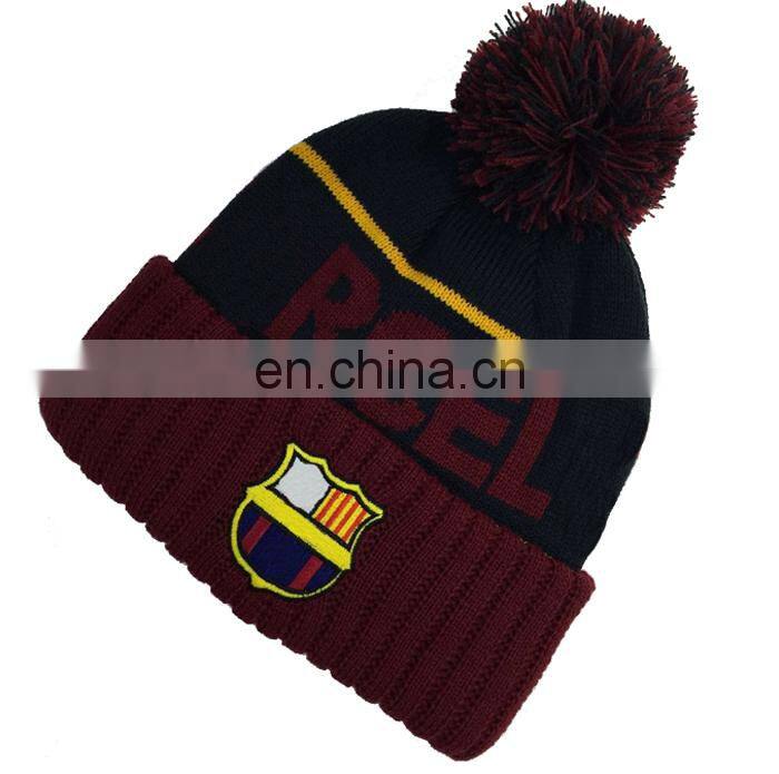 Custom 100% acrylic knit beanie hat/knitted hat witk custom logo