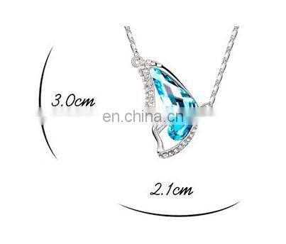 2017 New Fashion Crystal Plated Austrian Crystal Butterfly Necklaces & Pendants jewelry