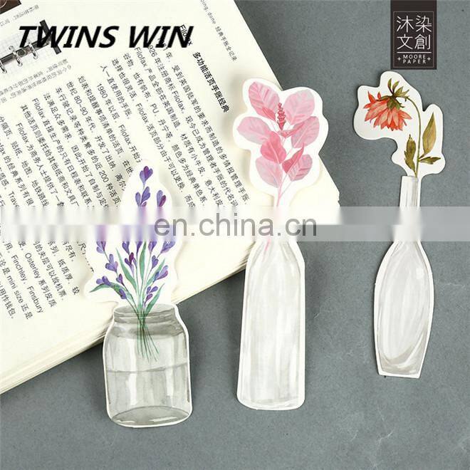 yiwu 2018 new school office supplies stationery products wholesale Beautiful standard size vintage paper flower shaped bookmark
