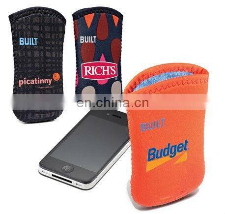 Neoprene mobile phone pouch with plush inside