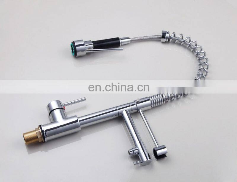 Mixed Brass LED Light Pulling Out Faucet Water Tap For Kitchen