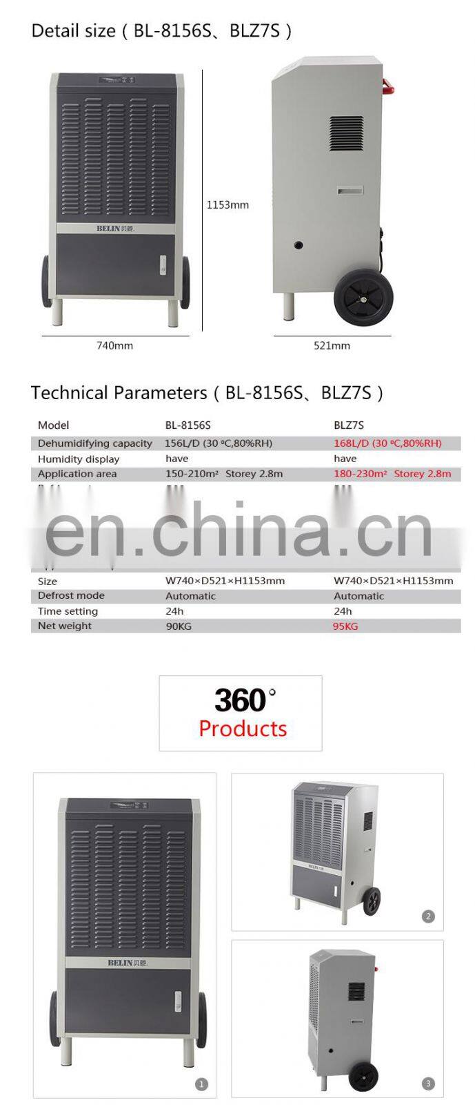 Air Drying Machine 168L Per Day dehumidifier For Industrial And Commercial Use