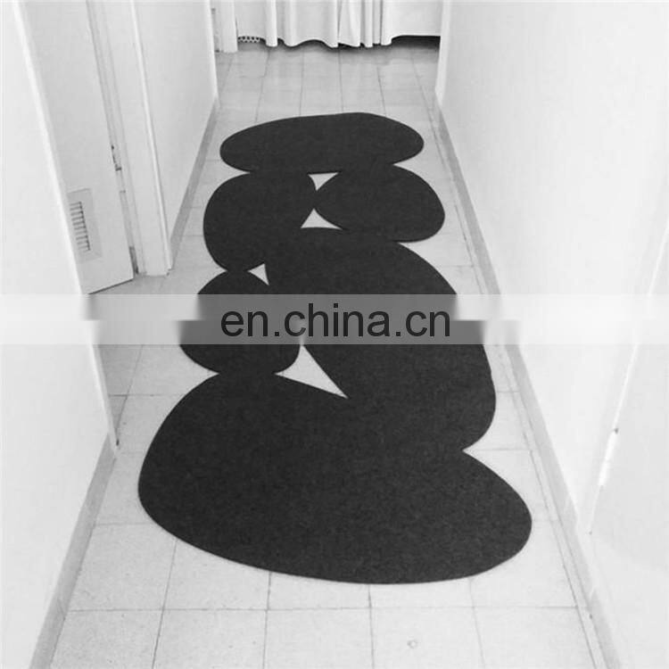 Modern minimalist wool felt rug, corridor rug, eco friendly boho rug