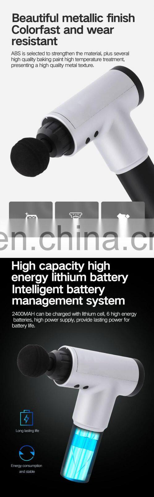 Rechargeable battery cordless deep muscle tissue sports vibration mini massage gun / Fascia gun