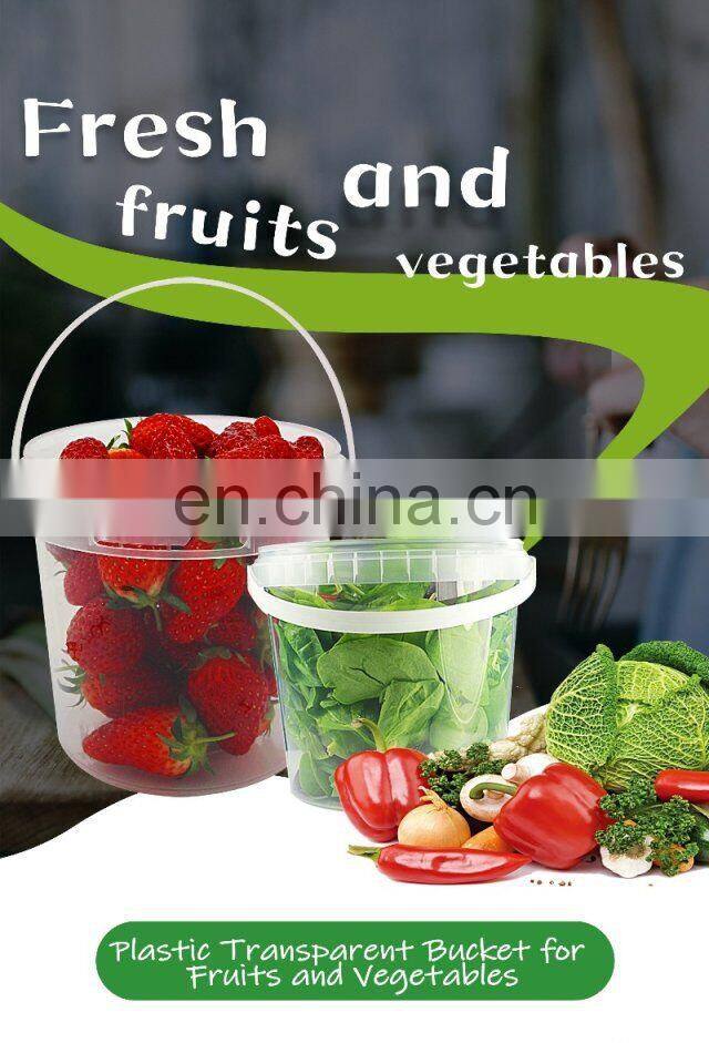 1Gallon PP Food Grade Round Plastic Buckets With Handle And Lids For Ice-cream ,Candy