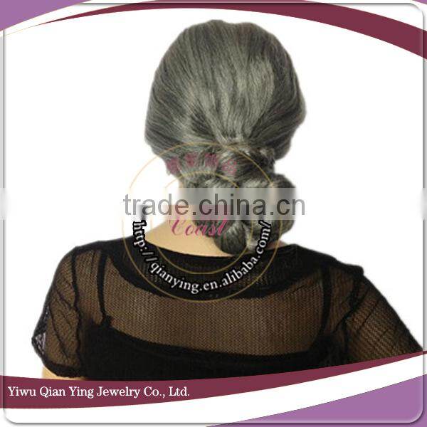 Hot Sale grey synthetic old women carnival party wigs