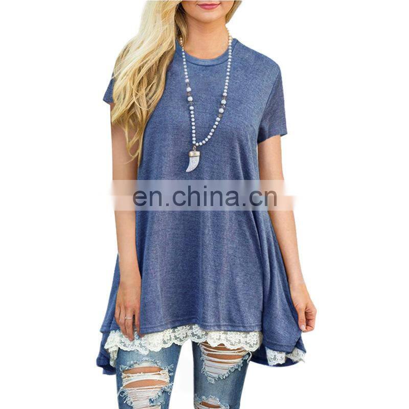 Factory Outlet 2021 Christmas Plus Size Women's Top Stitching New European and American Lace Long Sleeve Fat MM Casual Wear