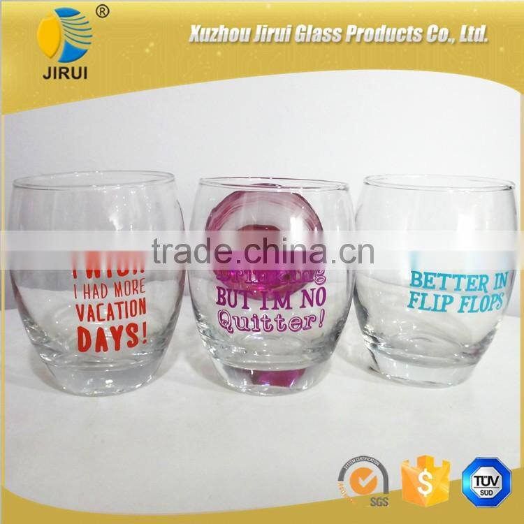 lady glass cup with painting color
