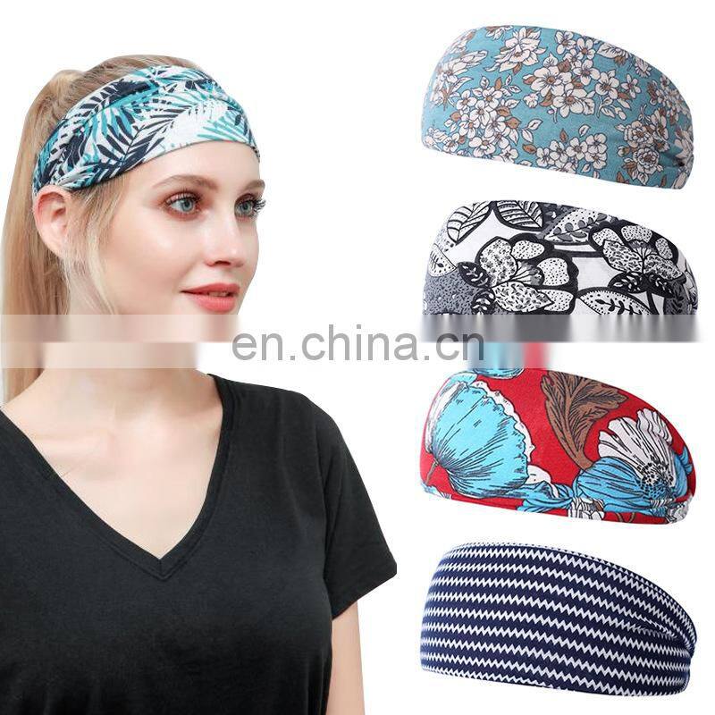 Width Printed Hairband Yoga Headband Sport Workout Headband