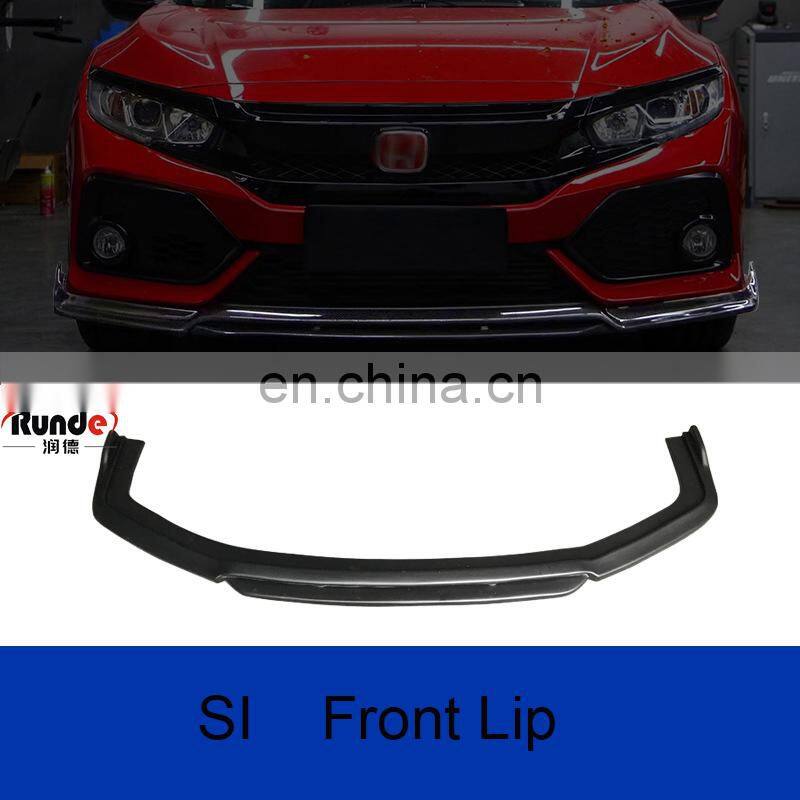 Runde PP Material Body Kit With Front Rear Bumper Grille Side Skirt Spoiler For 2016-2019 Honda Civic 10th Generation Bodykit