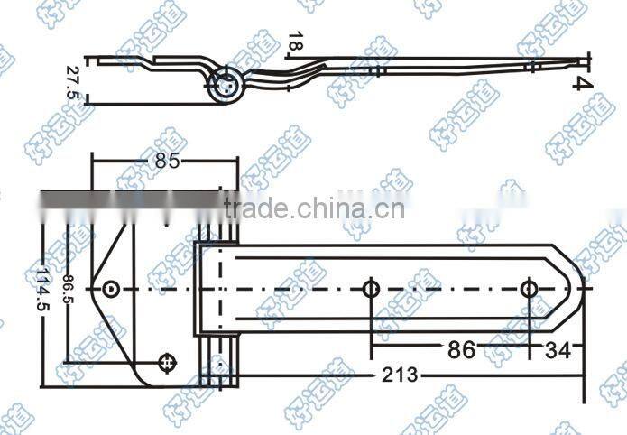 01129 Stamping zinc plated truck iron door hinge