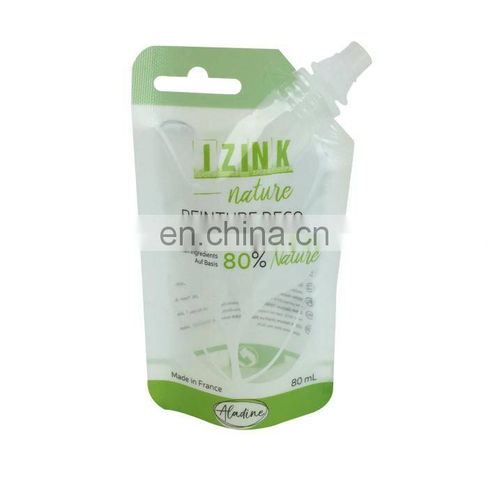 reusable doypack filling liquid stand up spout pouch 100 ml
