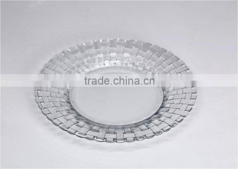 CE/EU/FDA/SGS/LFGB HIGH QUALITY DECORATIVE GLASS PLATE ,ROUND GLASS FRUIT PLATE,PAINTED GLASS PLATE
