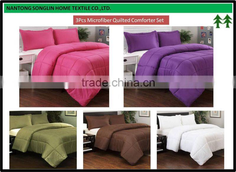 2016 Hot Sale 3Pcs Microfiber Quilt Comforter Set