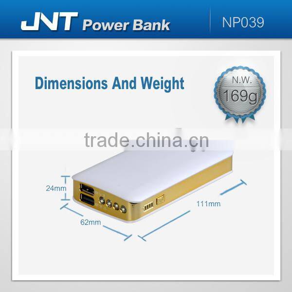 High capacity commonly 5400/6000/6600/7800/8400mAh manual for power bank battery charger